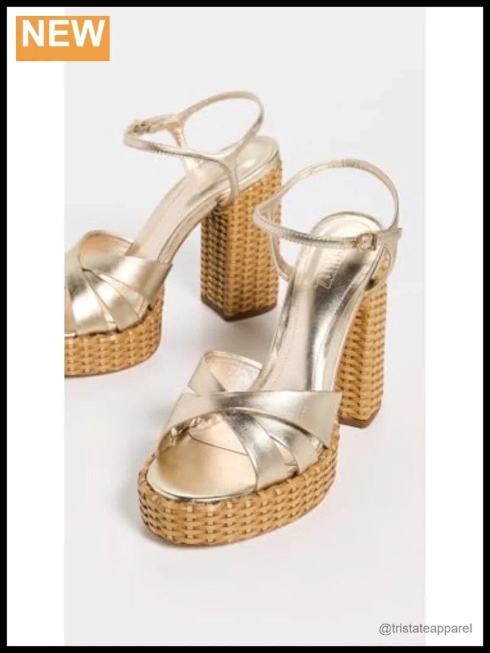 SCHUTZ Keefa Straw Platform Slingback Sandals Leather 4.75in Block Heel